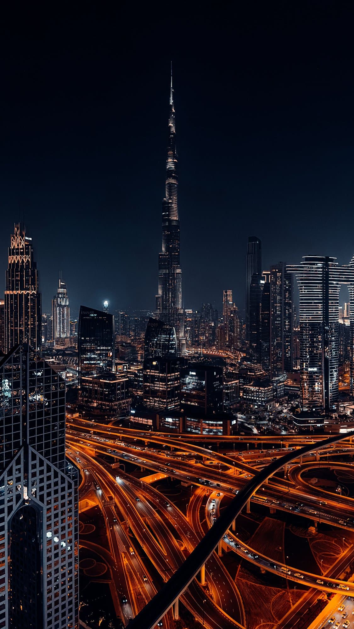 Dubai skyline at night
