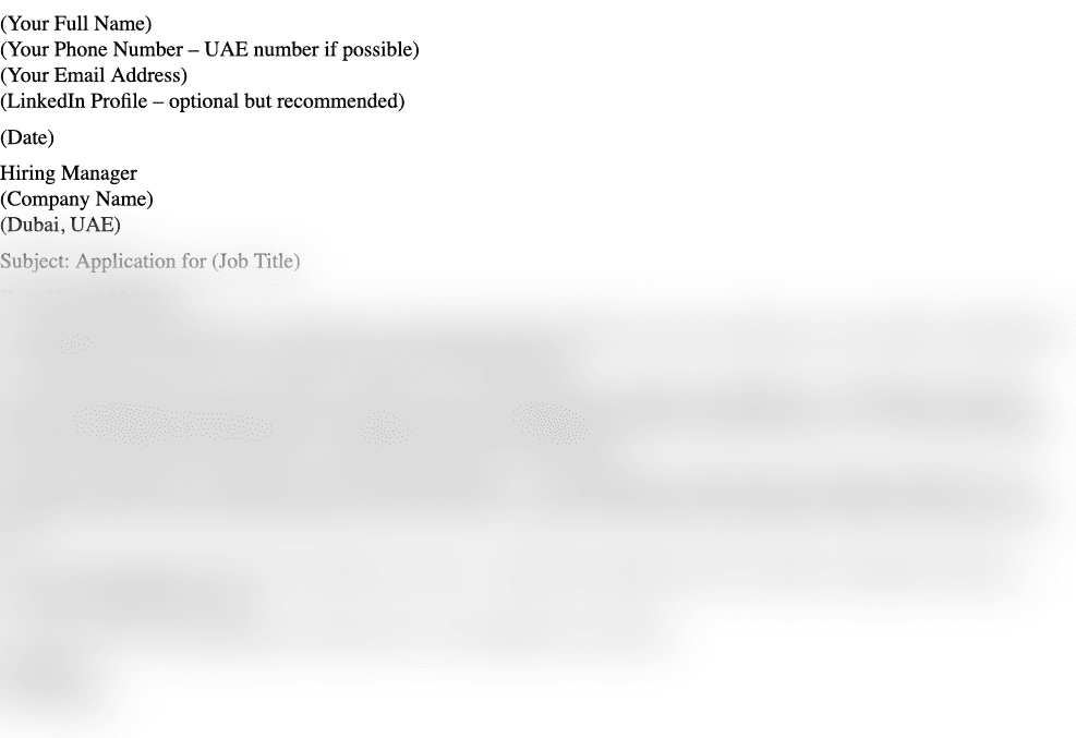 Sample: cover letter template